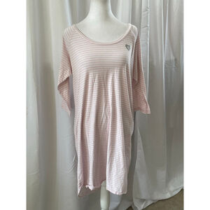 Women's Victoria’s Secret Pink White Striped Pajama Nightshirt M